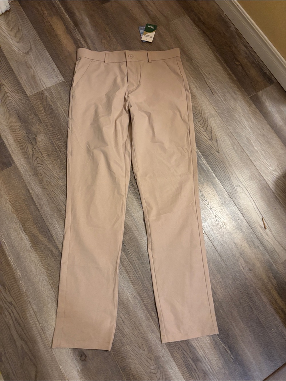 Libian Men's Khaki Straight-Leg Chinos